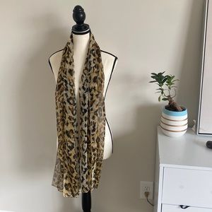 Vintage leopard print sheer scarf/wrap/waist wrap